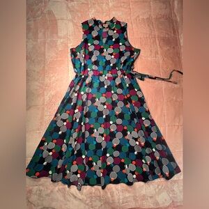 Anne Klein Multicolor Polka Dot Midi Dress